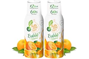 FruttaMax Sirop d’Orange Sans Sucre – 60% de Fruit Réel | Sirop à Faible Teneur en Calories pour Sodas, Cocktails & Desserts – 2 x 500 ml
