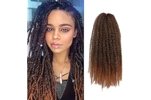 Auxemuen Marley Twist warkocze do przedłużania włosów, naturalne, długie włosy do sztucznych loków, wstępnie rozdzielone, afro, kręcone, Marley, syntetyczne warkocze do przedłużania włosów (T30#, 35