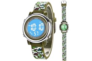 Mamiddle Kinderuhr Digital für Jungen Mädchen 3ATM Wasserdicht Kinder Armbanduhr mit Wecker Datum Stoppuhr Kinder Uhr für 3-10 Jahre