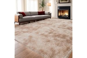 ISMOL Alfombra Suave y esponjosa para salón, Dormitorio, Oficina, Alfombra Decorativa para Exteriores, Pasillo, Alfombra Moderna y Peluda (Caqui, 60 x 120 cm)