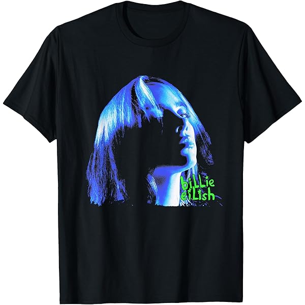 Billie Eilish Unisex Illustration Offizielles Schwarz T-Shirt, S