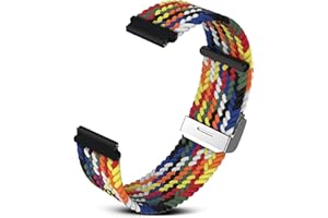 RoYiio Tkana nylonowa bransoletka o szerokości 20 mm, 22 mm, wygodna i oddychająca, z szybkim zapięciem, nylonowy pasek dla kobiet i mężczyzn – kolorowa