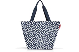 Reisenthel shopper M - Borsa della Spesa Capiente ed Elegante, Chiusura con Cerniera, Design Pratico, Tasca Interna con Zip, Tessuto Idrorepellente, 15 L, Fantasia Signature Navy
