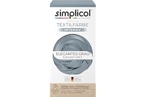 Simplicol - Couleur Intense (18 Couleurs), Gris élégant 1817 : Teinte Textile Facile dans Le Lave-Linge - Kit Complet avec colorants et Poudre de Fixation.