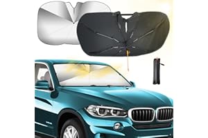 GOHHME Ombrello Parasole Per Parabrezza Anteriore Per Auto Rotazione a 360 ° Sggiornata Ombrello Pieghevole Copertura Parasole Protezione UV e Isolamento Termico Parasole Pieghevole 52 * 29 pollici M
