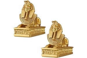 jojofuny Statua Sfinge Egiziana Resina 2 Pezzi 2.76 Pollici Scultura Decorazione Casa Ufficio Scrivania Regalo Festa