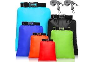 SHAPPY wasserdichte Trockentaschen Set Leichte Combo Set mit 15 L, 8 L, 5 L, 4 L, 3 L, 2 L Säcke und 2 Stücke Lange Verstellbarer Schultergurt für Wandern, Camping