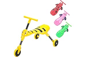 Scuttlebug Bumblebee Jaune |Premier Velo Bébé Draisienne pour les enfants 1-3 ans |Tricycle Evolutif sans pédales|Intérieur et Extérieur| Porteur à 3 roues pliable en 3 clics | Garçons et Filles