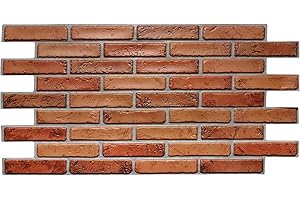 TOP.ECO.WALL Pannelli da parete in plastica PVC, decorazione 3D, mattoni naturali, 20
