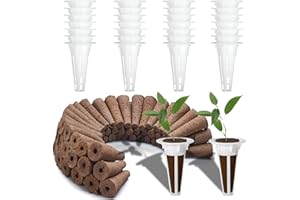 Homefantasy 50 Piezas Kit de Sistemas de Cultivo hidropónico,25 Piezas esponjas de Crecimiento de raíces,25 Piezas Maceta Hidropónica,para Sistema de Cultivo Hidropónico de Jardín,Interior