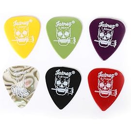 JUAREZ JAP60 Guitar Plectrums Pick Set of Various Thickness, 6 Pieces (Celluloid + ABS), Colours Random