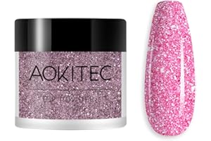 ‎AOKITEC Dipping Powder Nails Set, Dipping Nagelpulver, Aokitec Mode Dip Pulver Nagel Dipping Puder French Nagelkunst Starter Maniküre für Salon DIY & Hause Nagelpuder Spiegelpulver-28g