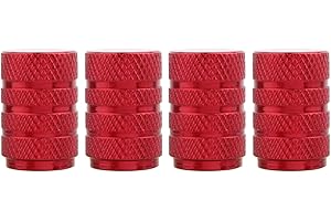 TOMALL Okrągłe kapturki na zawory Czerwone Samochodowe Opony Zawór Opony Opony Opony Ozdobna Osłona przeciwpyłowa 4 szt.