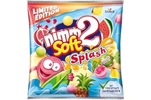 ‎NIMM2 SOFT nimm2 soft Splash – 1 x 240 g – Gefüllte Kaubonbons mit Fruchtsaft und Vitaminen