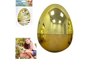 SRVertex Large Golden Refillable Easter Egg 1pcs Made With Plastic, 10cm Jumbo Egg Useful for Easter Egg Hunt Games(1Pcs Big Golden Fillable Egg)