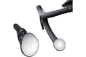 Hafny Road Bike Bar End Mirror, Convex Blue Glass Mirror, HF-M956S-FR06 (Silver)