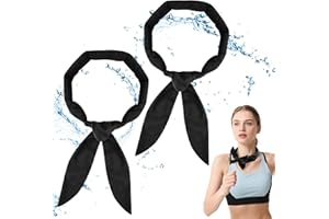 YUNHENTONG Foulard Rafraîchissant Été, 2 Pièces Bandana Rafraîchissant, Accessoire de Sport Écharpe Rafraîchissante Instantanée pour Hommes Femmes Activités de Plein Air Estivales