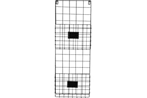 GOLDBEARUK Metal Door organizer Black Double layer - Letter Rack - Mail Catcher Minimalistic