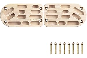 Navaris Set Tablas de Entrenamiento de Escalada - Hangboard de Madera para Fortalecer Dedos Manos Muñecas Antebrazos - 2X Tabla Vertical Colgable