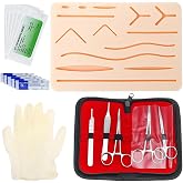 Surgical Suture Kit:Suture Practice Kit,Surgical Suture Material,Wound Suture Practice Kit,Silicone Suture Pad with Tool Kit(