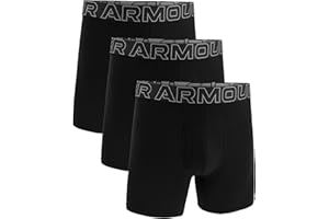 Under Armour Men's 3-Pack Performance Cotton Boxer Brief, 6" Inseam – Breathable, Moisture Wicking, Soft Touch, All-Day Comfort