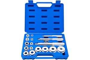 DASBET 17PCS Axle Bearing Race Seal Bushing Driver Install Set Disc Tool Master Set Bearing Seal Bush Installation Press Tool Kit for Motorbikes Wheel Bearings