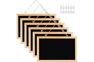 GOYADA 6 Pcs Tableaux à Craie avec Cadre en Bois, Tableau de Craie Noir 30 x 20 cm, Tableau Noir pour Cuisine, Menu, École, Décoration