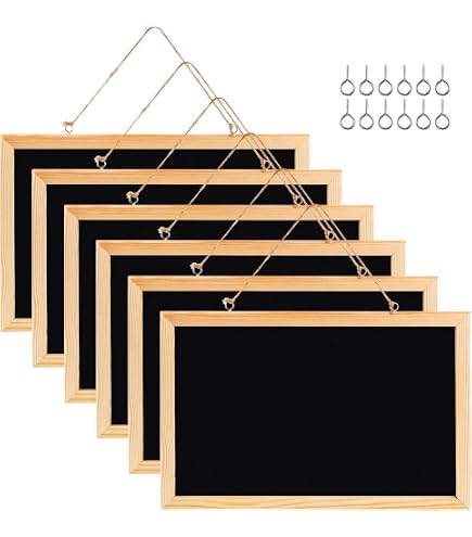 12 Pcs ini Tableaux Noirs à Suspendre, Tableaux Craie Effaçable