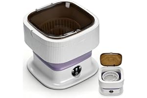 Koeutoze Mini Lavatrice Pieghevole Portatile 10L con Cestello Centrifuga Rimovibile - 3 Modalità Touch, Salvaspazio Senza Collegamento Acqua，Lavatrice da Viaggio per Campeggio, Appartamenti, Dormitori