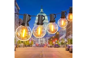 Yeeklab Guirlande Guinguette Extérieur 15M, Guirlande Lumineuse Exterieure avec 25+1 G40 LED Ampoules, Imperméable, Blanc Chaud Chaîne Basse Tension Lumiere Exterieur pour Terrasse, Mariage