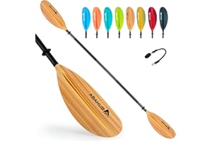 Abahub 218/230/241cm Pagaie Kayak Rame Double Paddle Aluminium avec Paddleline pour Kayak Aviron Bateau Canoë,Tige en Alliage d’Aluminium, Lames en Plastique Noir/Blanc/Rouge/Bleu/Vert/Orange/Jaune