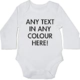 Hippowarehouse Personalised Baby Vest Bodysuit (Long Sleeve) Boys Girls