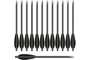 HUNTSPM 6,3" Aluminium Pistole Armbrust Bolzen Pfeile mit Stahlspitzen Jagdpfeile,Mini Armbrustbolzen Armbrustpfeile für 50-80lbs Pistolenarmbrust Präzisionsziel,Üben im Freien,kleine Jagd