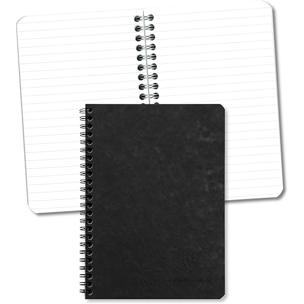 Clairefontaine Basics – Paquete De 5 Cuadernos A4 Con Espiral, 8 X 11 100 Páginas, Color Negro