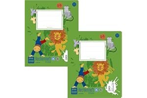 Formati Rechenheft R.3 Quart 20 Blatt kariert, 2 Stück, aus 100% Recyclingpapier, durchdachte Lineatur für schöne Zahlen