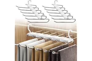 STERNSTUNDE Percha Múltiple para Pantalones, 6 en 1, Organizador de Ropa Ahorra Espacio, para Jeans y Bufandas (2)