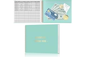 HAUTOCO Libro de contabilidad para pequeñas empresas, seguimiento del presupuesto del hogar con 2 bolsas de almacenamiento, diario de registro de contabilidad, cuaderno de seguimiento de gastos, 10.1