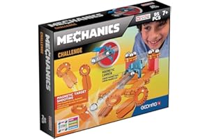 GEOMAG - MECHANICS Challenge - 95 Piezas - Bloques de Construcción Magnéticos para Niños de 7 años - Juego de Construcciones Magnéticas - Aprende Jugando con la Ciencia - STEM - Fabricado en Suiza