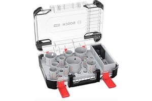 Bosch 14x PRO Multi Material Power Change Plus Lochsäge-Set – Transparentes Etui (für Weichholz, Trockenbauwand, Ø 20-76 mm, Professional Zubehör Bohrmaschine)