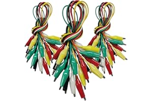 COMFORTY Lot de 30 pinces crocodiles avec câbles, câbles d'essai avec pinces crocodile, câble de mesure à double extrémité, pinces crocodiles (50 cm)