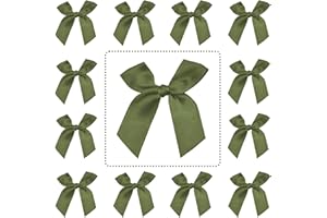 Jisrcha 60 Fiocchi, Fiocchetti Piccoli per Decorazioni, Fiocchetti per Bomboniere per Matrimoni, Confezioni Regalo, Artigianato, Compleanni, Decorazione di Sacchetti per Merenda, Regali Natale(Verde)