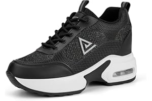 AONEGOLD® Damskie buty typu sneakers z klinowym obcasem, 8 cm, oddychające buty rekreacyjne