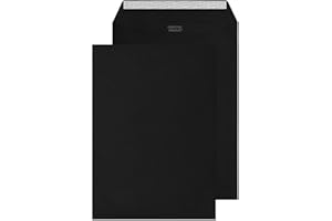 Blake Creative Colour C4 229 x 324 mm 120 g/m² Enveloppes Bande Adhésive (63414) Noir de Jais - Boîte de 10