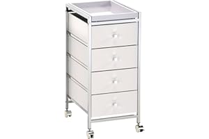 TOMASUCCI Wink Design Baldo 4/C Cassettiera con Ruote, Legno, Bianco, 32.5x39.5x71 cm