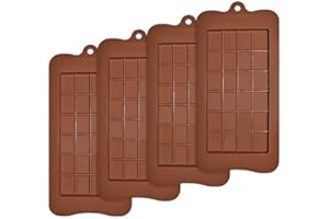 homEdge Brechbare Schokoladenformen, Set mit 4 Packungen, Lebensmittelqualität, antihaftbeschichtet, Silikon, Eiweiß und Energieriegel-Formen