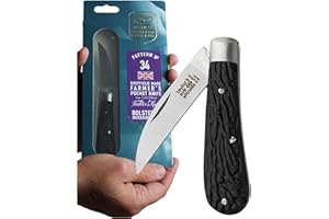 TAYLORS EYE WITNESS UK Legal Folding Pocket Penknife - Farmers Range Tacklers Blade 6.2cm, 420H Stainless Steel & Black Handle. EDC Knife for Farming, Gardening, Bushcraft, Hiking, Handcrafted in Sheffield
