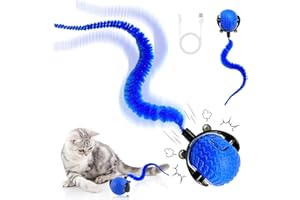 Taozoey Giocattolo Interattivo per Gatti, Pallina Interattiva per Gatti, Giochi Interattivi per Gatti, Giochi per Gatti in Casa, Giocattoli Elettrici per Gatti, Palla Giocattolo Gatti con Luci a LED