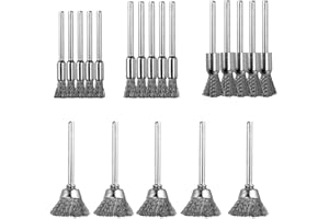 HYXODJY 20 Piezas Cepillo Taladro, Cepillo De Alambre Para Taladro Cepillo Metalico Mini Cepillo para Taladro Alambre Kit Juego de Cepillos de Alambre Para Limpiar el Oxido, La Corrosión, Desbarbar