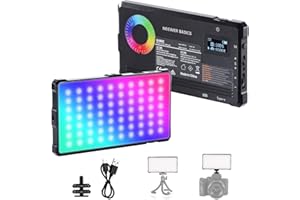 NEEWER Basics RGB Videoleuchte, 8W, 2700K–7500K, tragbar volle RGB Farben 18 Szenen CRI 97 4000mAh wiederaufladbar, Metall, kleines LED Kamera Panel Videolicht für DSLR Stativ, Streaming Video, SL90C