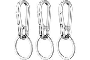 AONELAS Rainspire Key Ring Keychain Keyrings Key Chain Holder Clip Key Organizer Key Chain Ring for Men and Women, 3 Pack, Silver